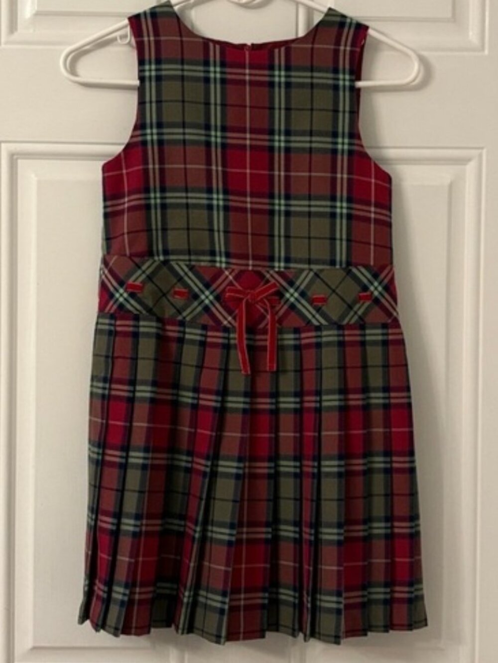 Talbots Kids Classic Plaid Dress Girl's Size 7 red green